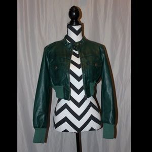 Last Kiss Green Crop Jacket